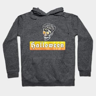 Halloween Skull - Yellow Black Hoodie